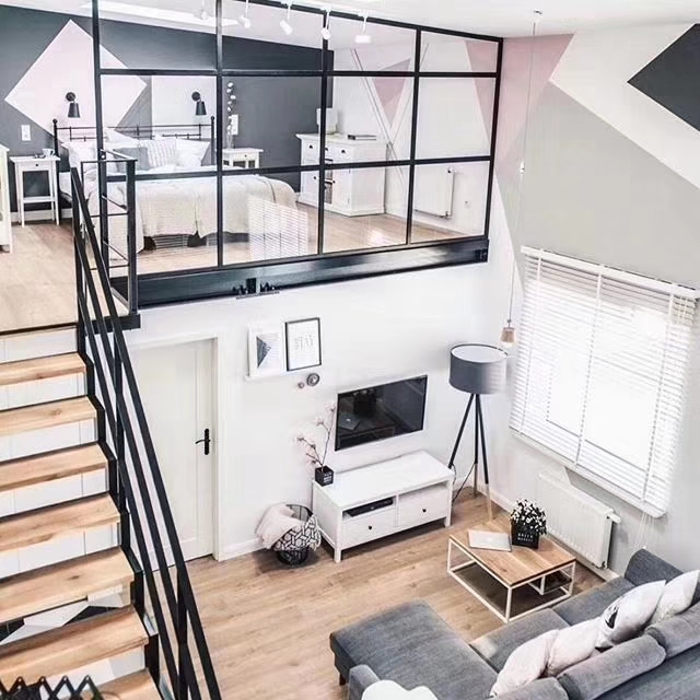 青岛二层阁楼钢结构搭建 - 青岛钢结构二层,吊铺搭建,钢结构楼梯,旋转